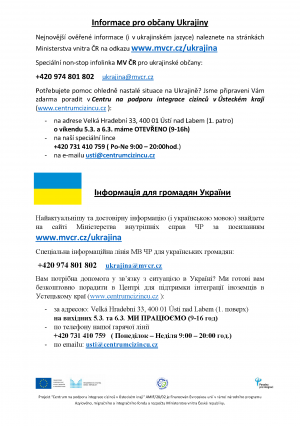 Informace a pomoc pro občany Ukrajiny  1